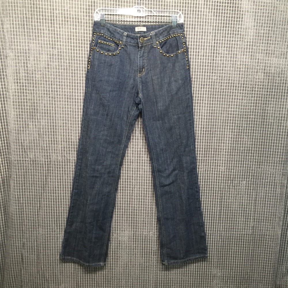 FYLO Womens Jeans Studded‎ Flare Size 4 Blue